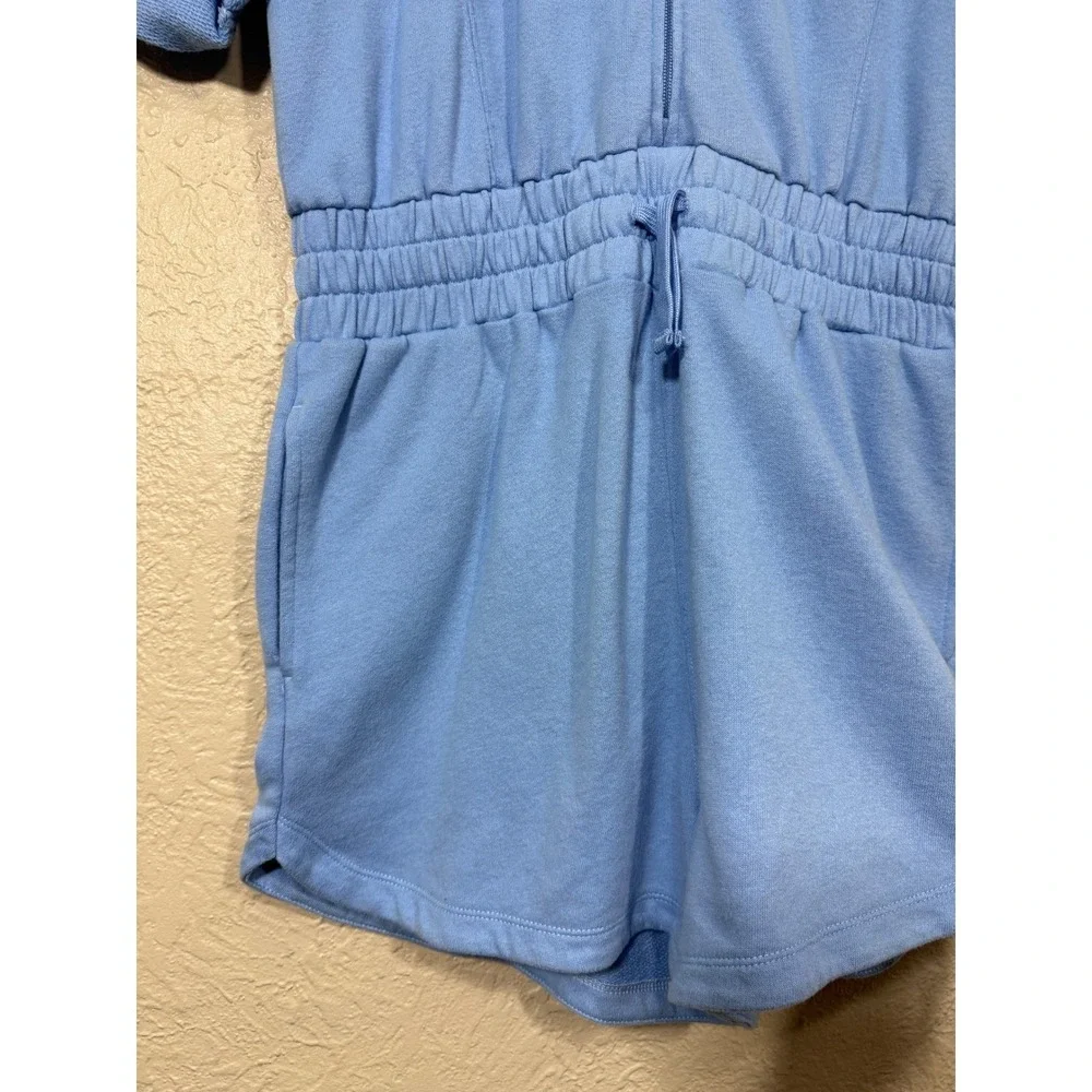 abercrombie kids Terry Romper 15/16 1/2 Zip Elastic Fleece Sky Blue Beach Resort